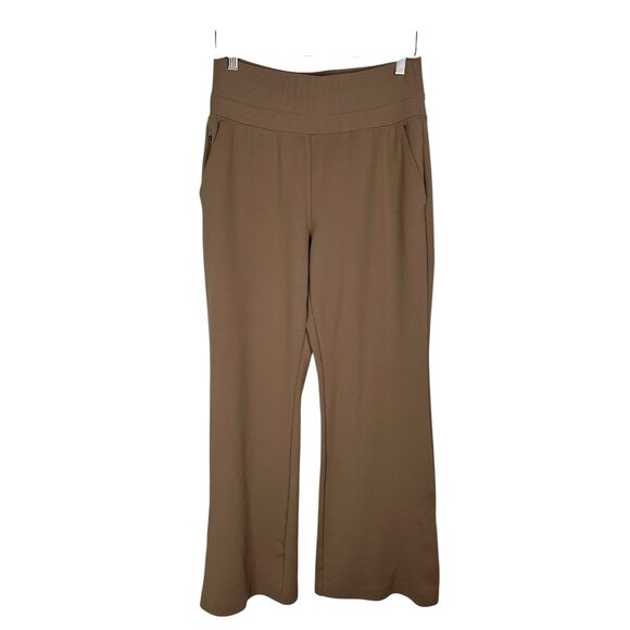 ATHLETA Women's Tan Flat Front Wide Leg Casual Pants Size Medium - Picture 1 of 6